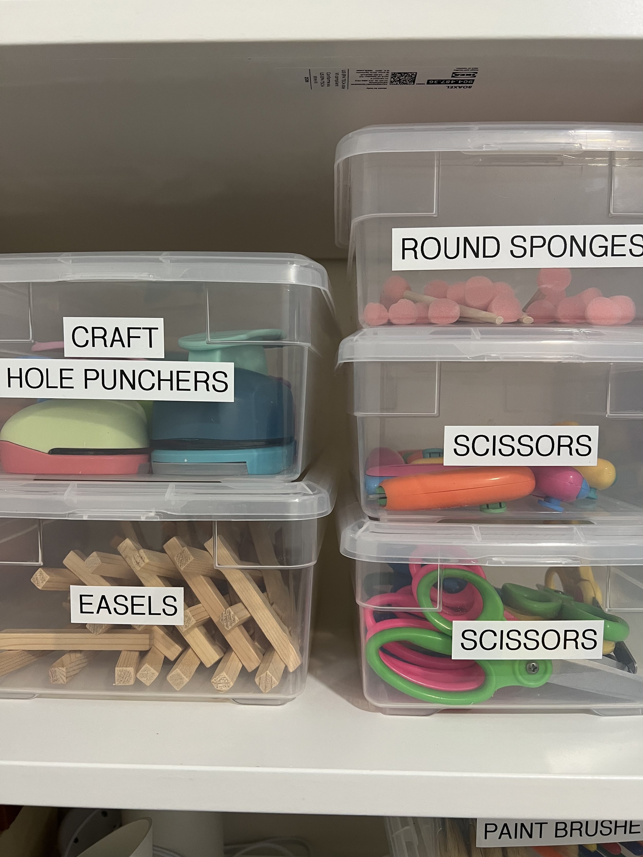 Labeled supply bins organized by category — small business storage system Monmouth County NJ — Make Space