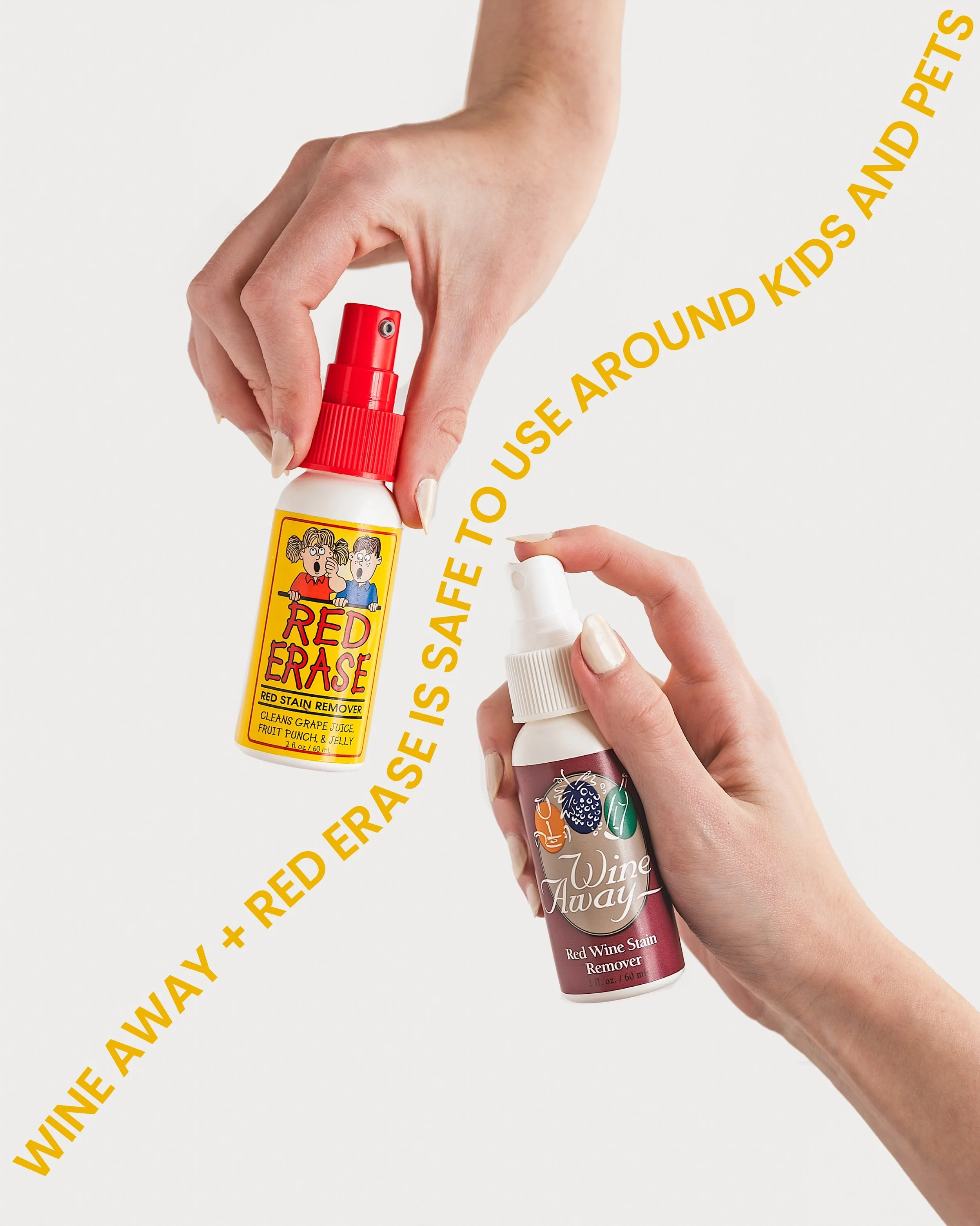Wine Away &amp; Red Erase is made with clean ingredients, cruelty free, and safe to use around kids &amp; pets. Head to the link in our bio to shop. ✨
&bull;
&bull;
&bull;
#wineaway #rederase #cleaningredients #crueltyfree