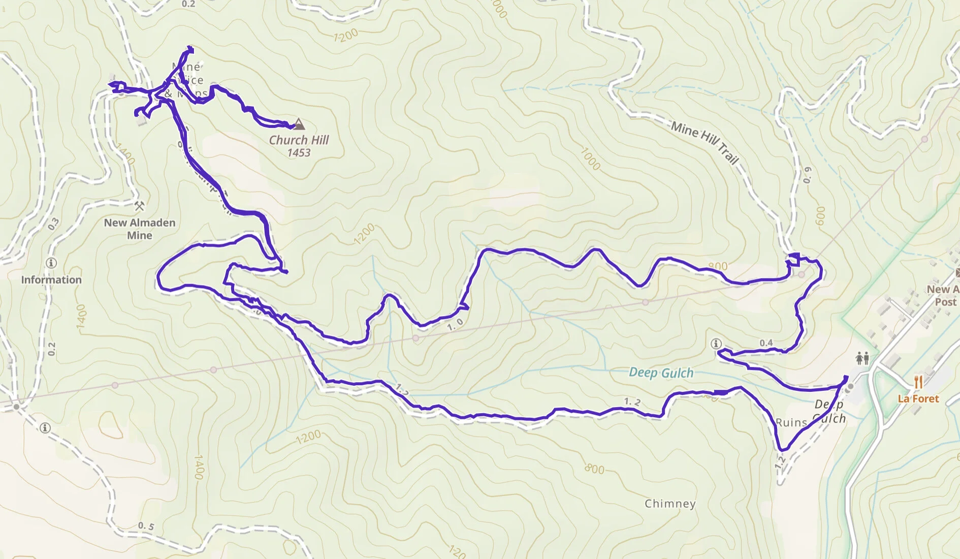 3.8 miles, 1 hr 38 mins, 950 ft of ascent