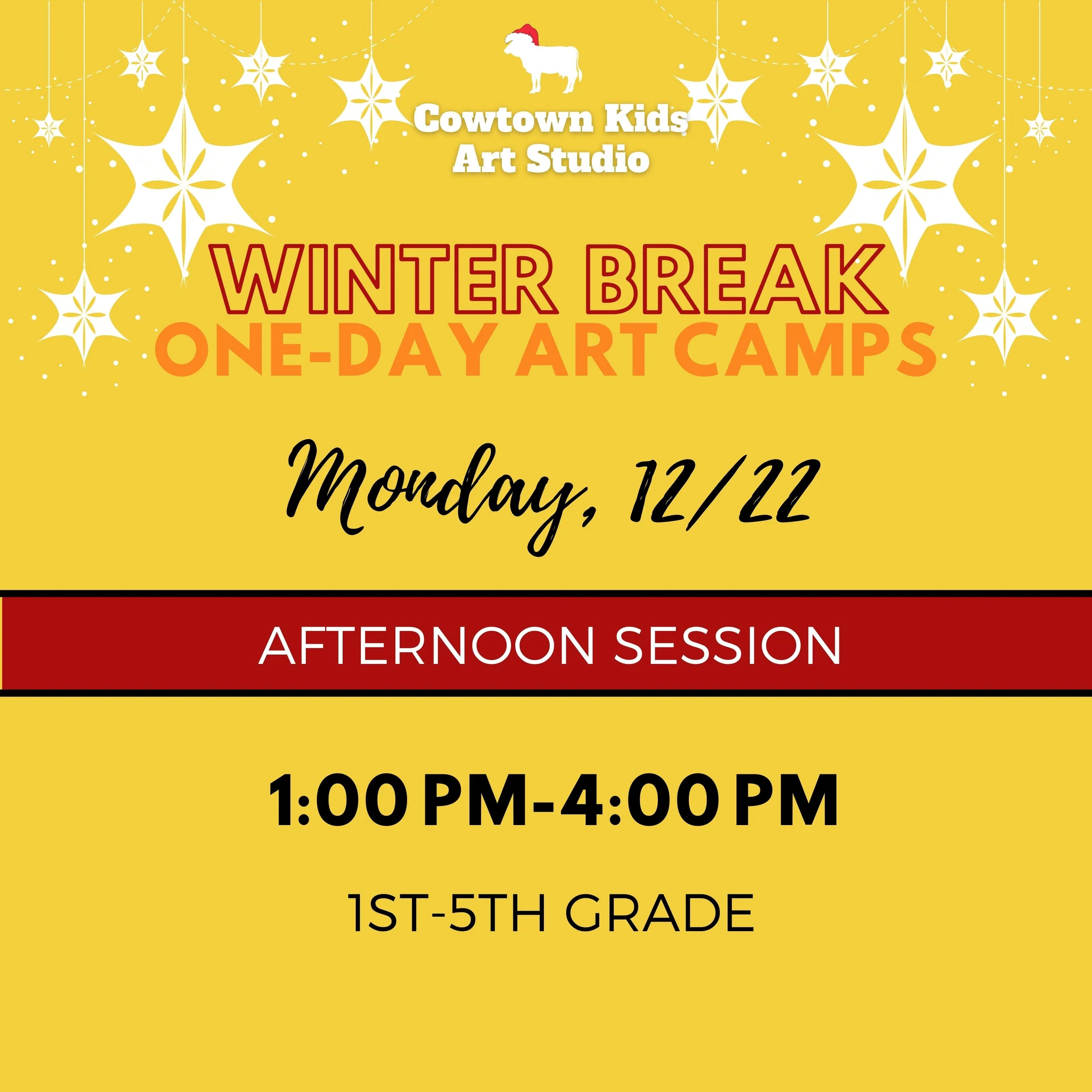 Winter Break Art Camp 2025 | MONDAY AFTERNOON Session