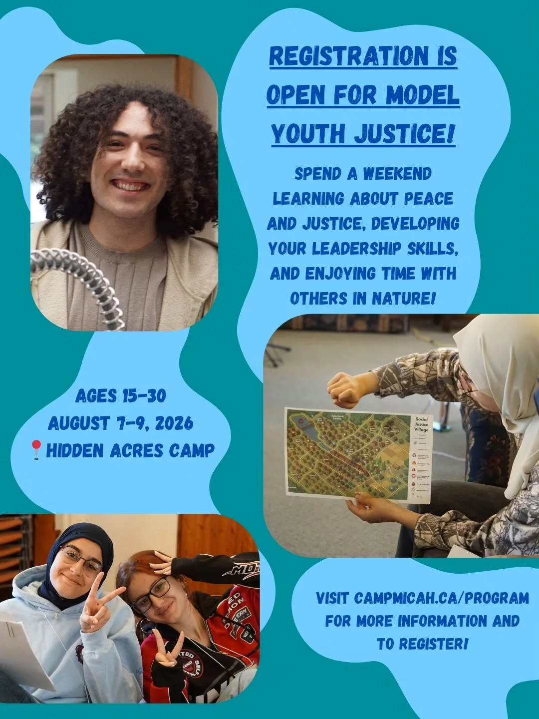 Looking for a fun summer opportunity? Camp Micah is one again partnering with other small organizations and individuals to run Model Youth Justice! This is a two-night retreat (August 7-9) for youth and young adults, hosted just outside of Kitchener!