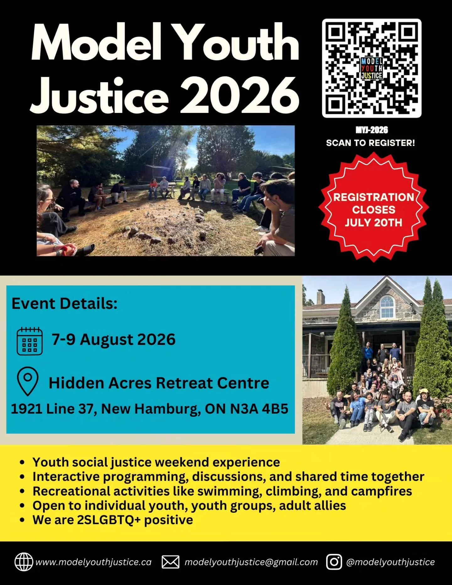 Registration closes MONDAY!! If you have been thinking about coming to Model Youth Justice, sign up now! It will be a weekend of solidarity-building, learning from each other, and having fun as we explore different issues.

Register today!!!