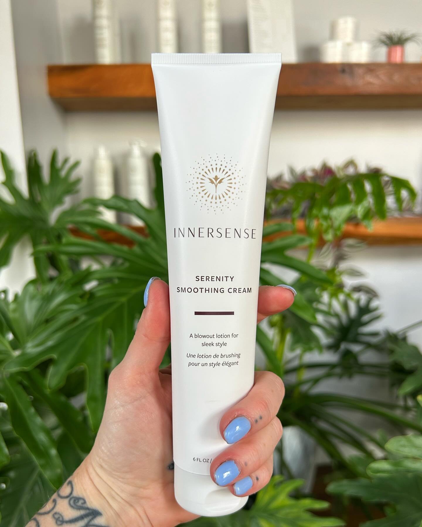 Serenity is the perfect combination of moisture and hydration that creates a sleek blowout with an element of heat protection as well. It seals the cuticle and gives a beautiful glossy finish to the hair, by reducing frizz @innersenseorganicbeauty