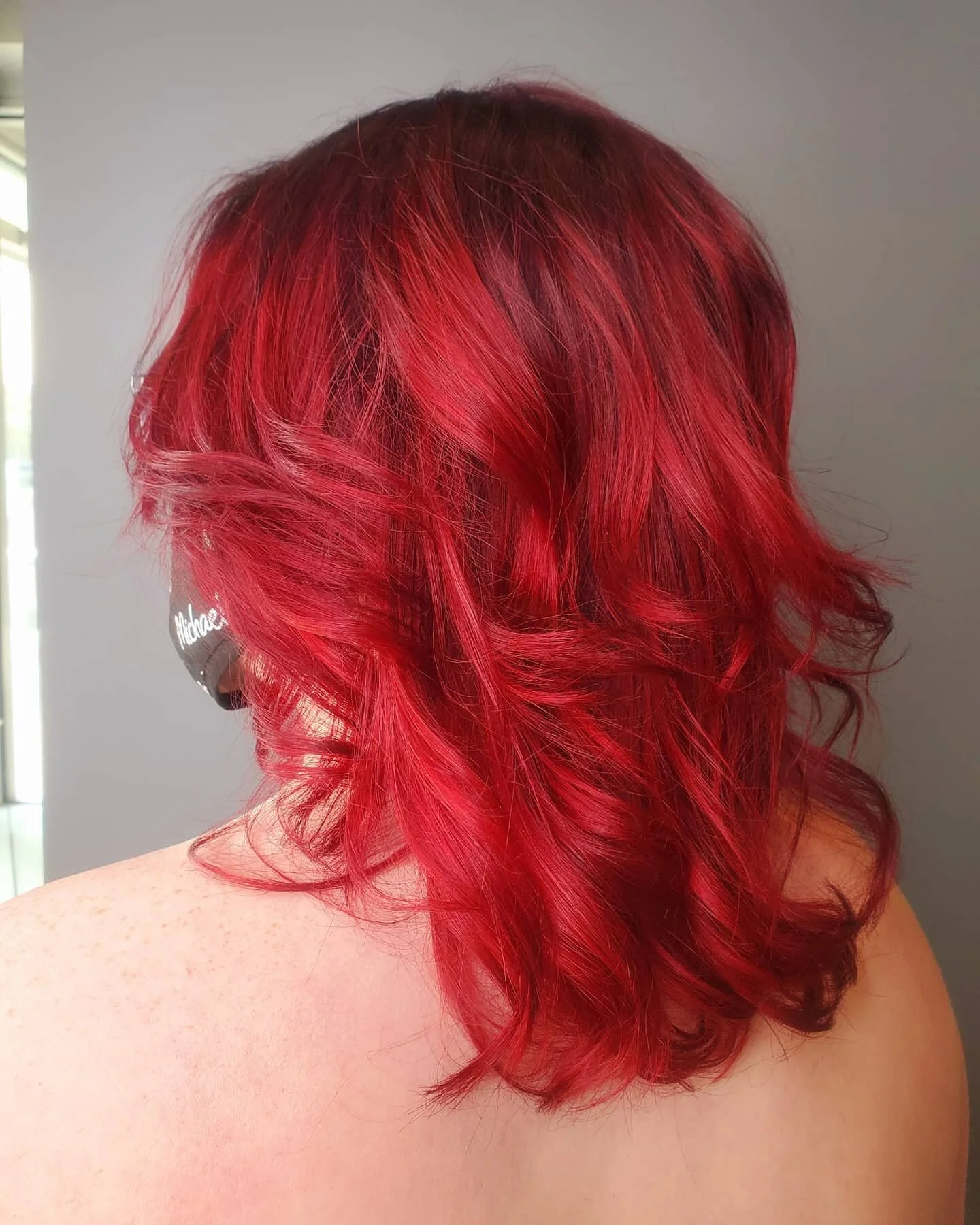 Balayage  shadow root and all over color and cut