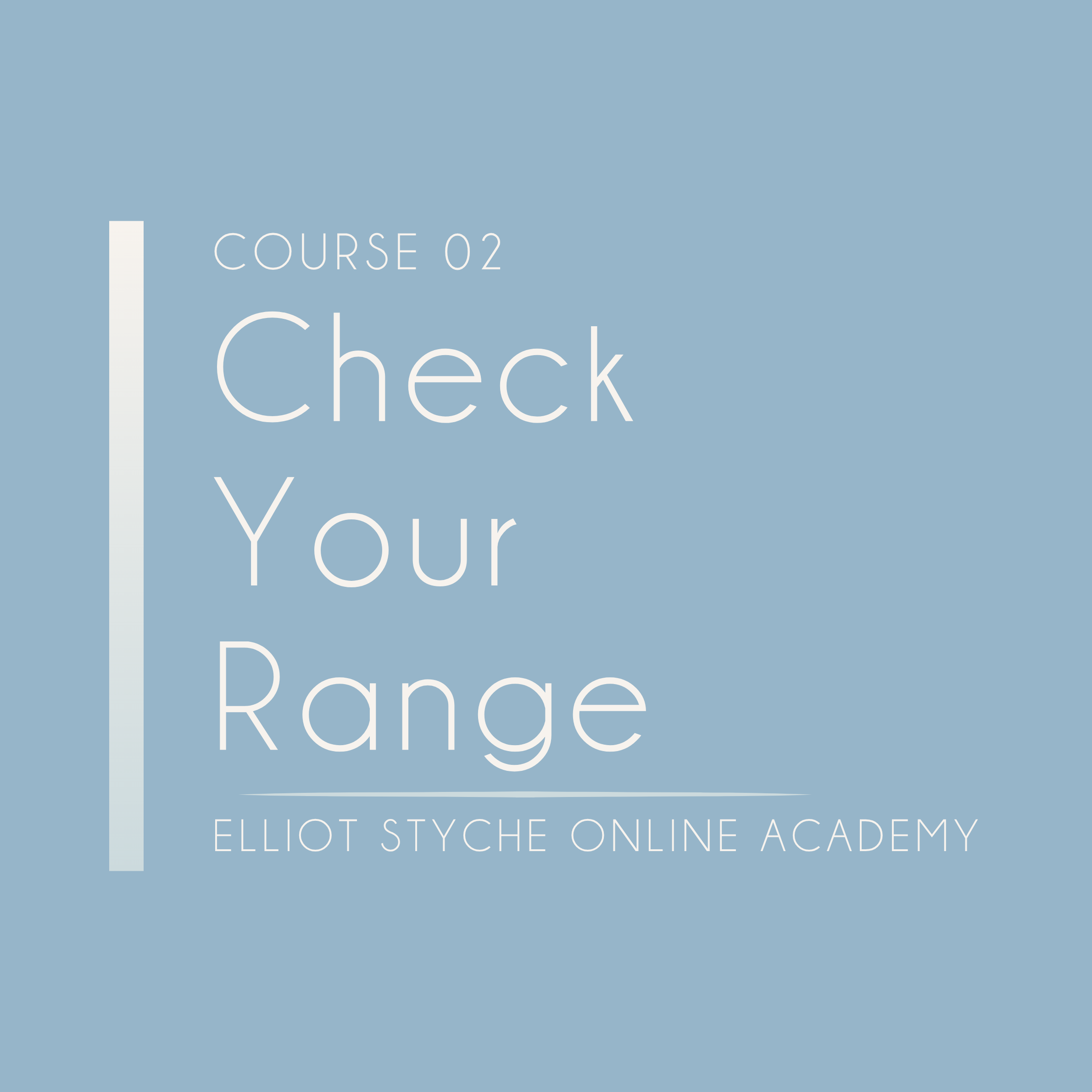 Text on a blue background reads: 'Course 02 Check Your Progress. Elliott Stycze Online Academy'.