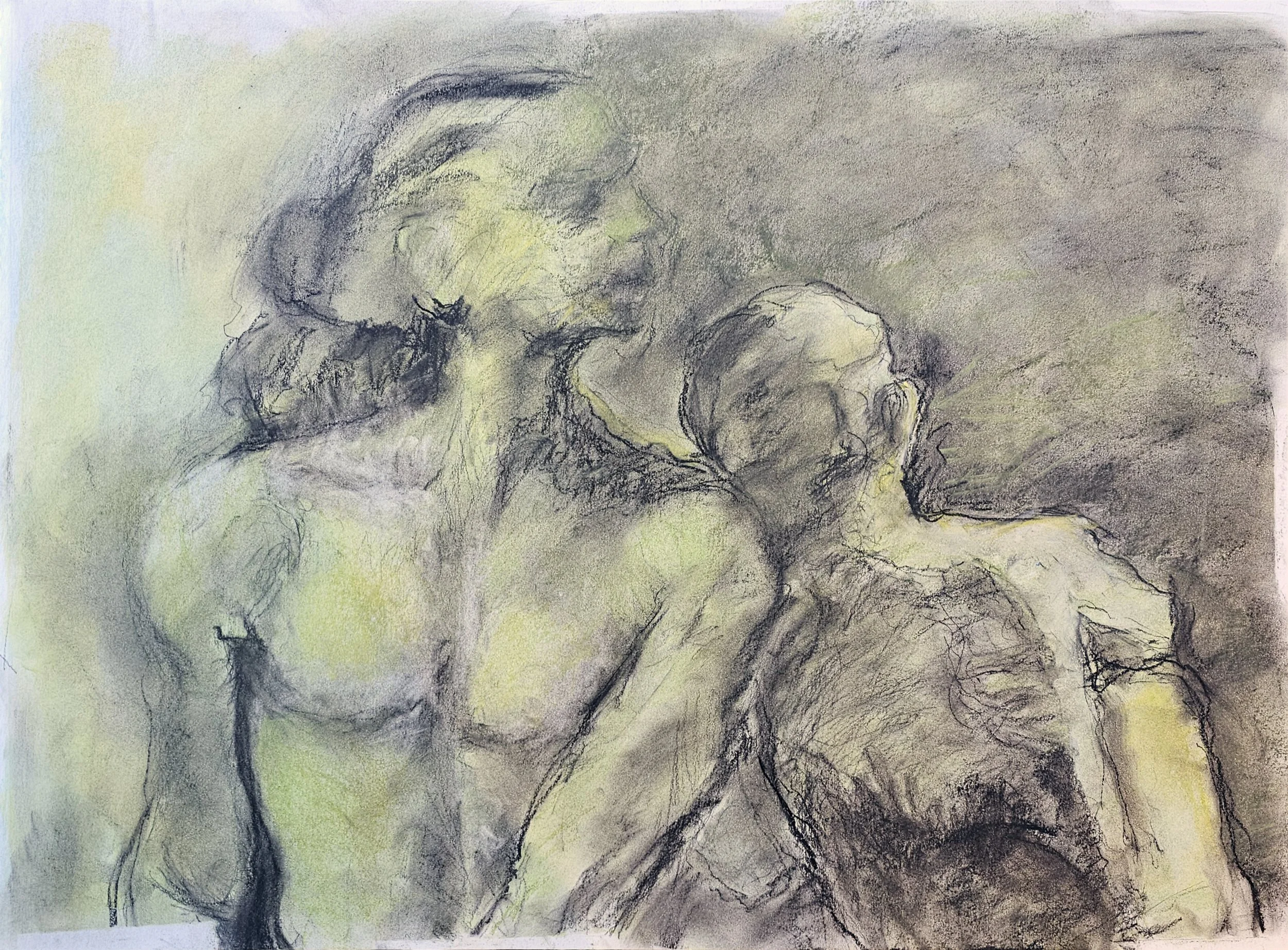 Charcoal and pastel, 18" X 24", 2026