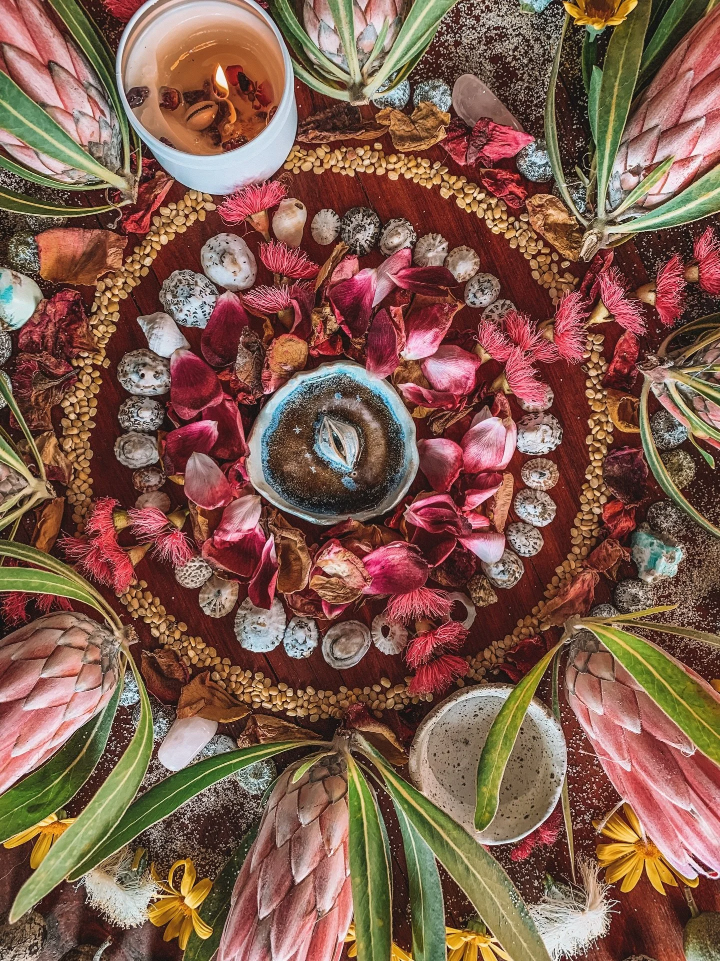 The ultimate unplanned collaboration.

↠ June 2022
I created an Earth Altar on Wardandi Country
📍Yallingup, Western Australia

↠ July 2022
@sallyfoordart translated that altar into a watercolour artwork 🥹

↠ November 2025
I transformed Sal&rsquo;s 