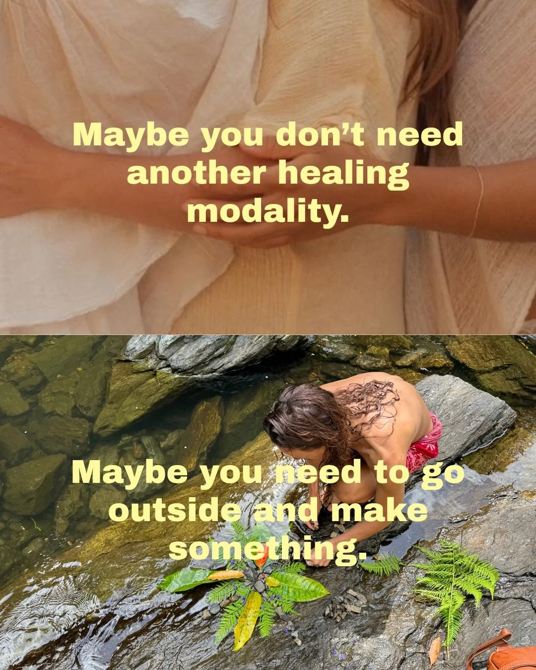 Maybe you don&rsquo;t need another thing to fix.
Maybe you just need to go outside.

I have plenty of offerings to support you on your journey connecting back in with nature and your creativity - just head to the link in my bio.

Otherwise this is yo