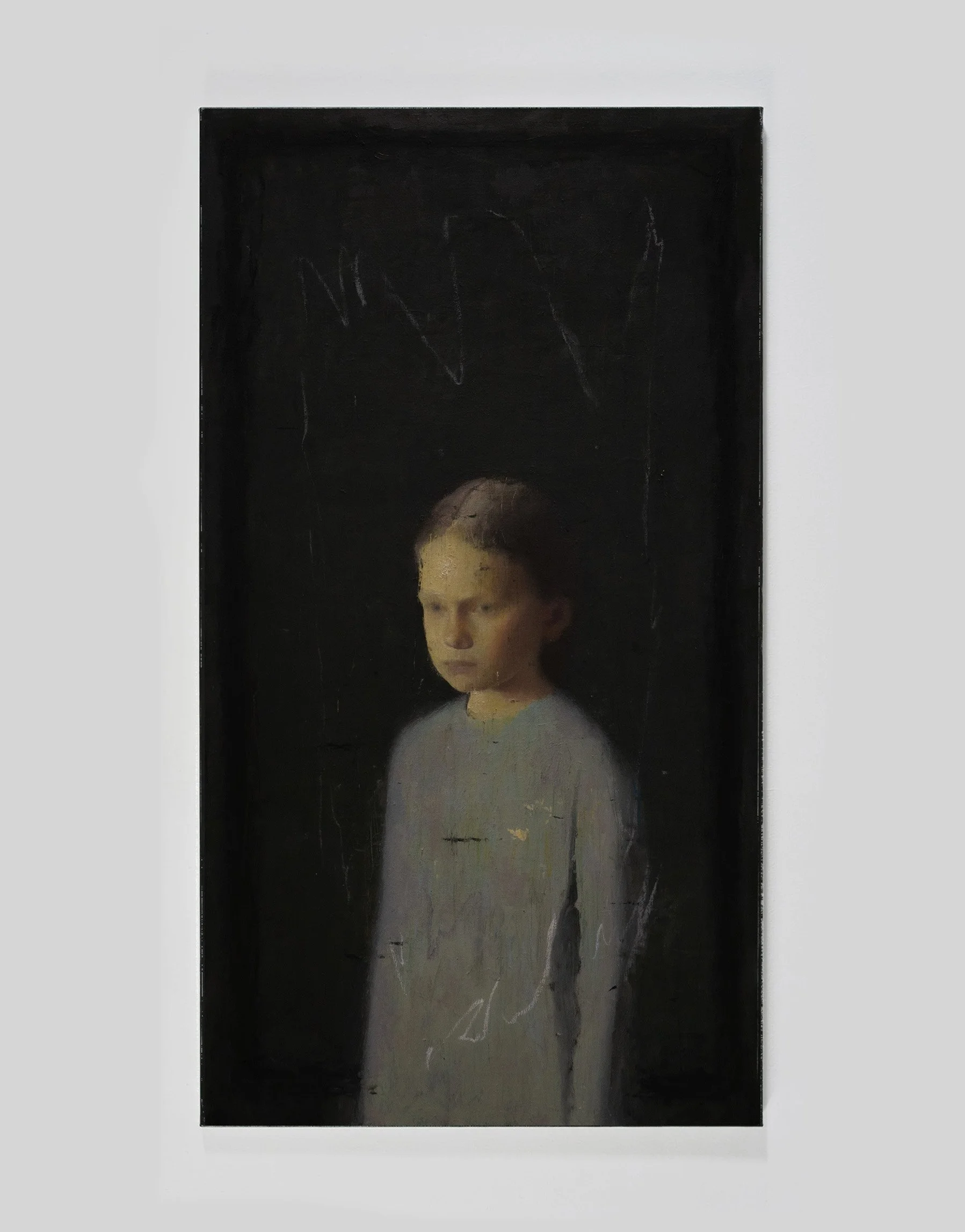 ENTER THE VOID, 2026, oil, ash and dirt on linen, 47 x 85 cm