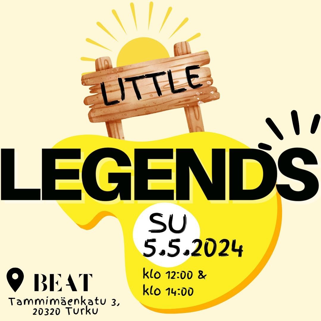 LITTLE LEGENDS-tapahtuma ☀️

Tanssikoulun alle 7-vuotiaat tanssijat esiintyv&auml;t Little Legends tapahtumassa sunnuntaina 5.5.2024.🦸&zwj;♂️🦄

Laita p&auml;iv&auml;m&auml;&auml;r&auml; yl&ouml;s ja k&auml;y lukaisemassa viimeisimm&auml;st&auml; Be