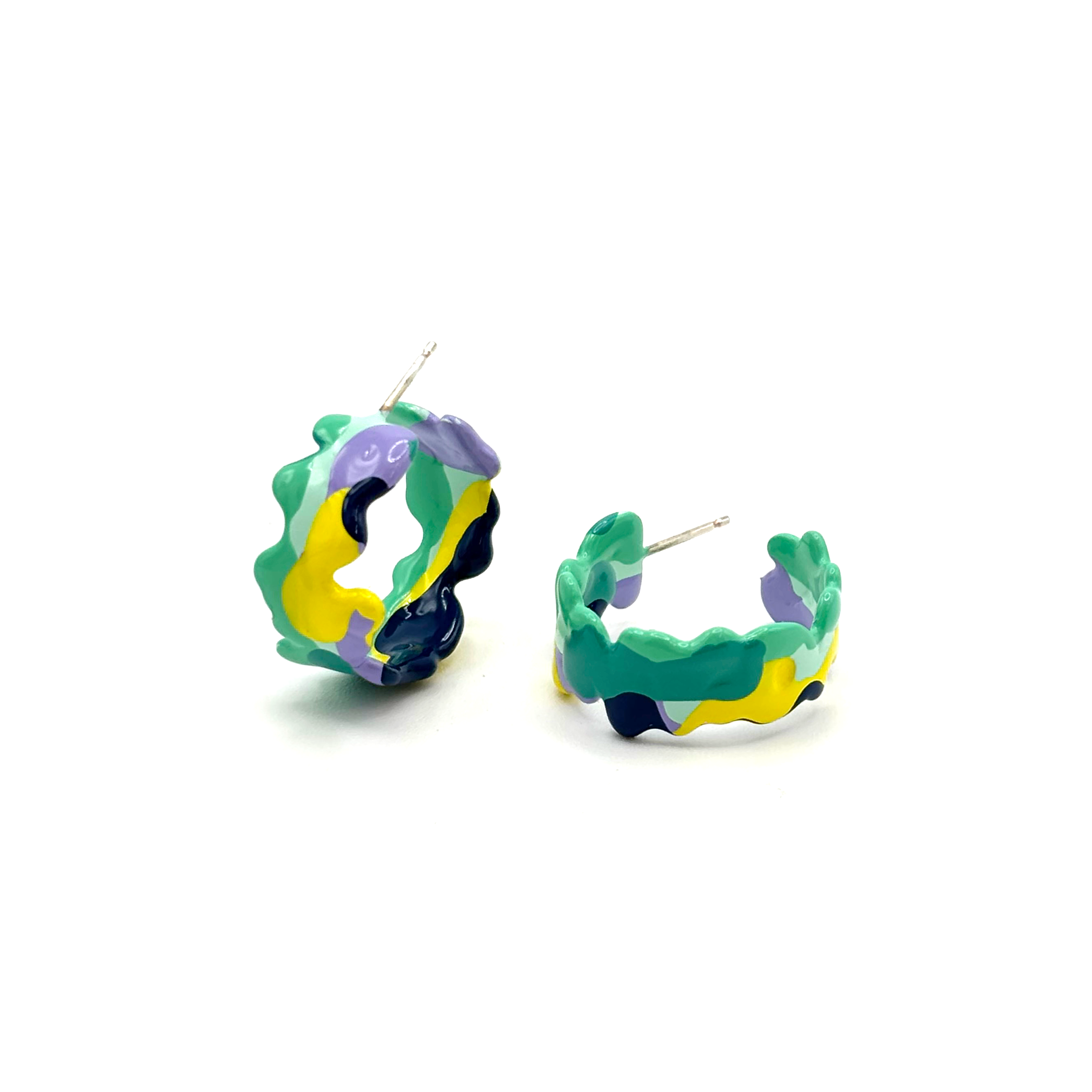 FLOAT 2D  HOOPS – S – 'RAINY DAYS' – yellow, turquoise, lilac