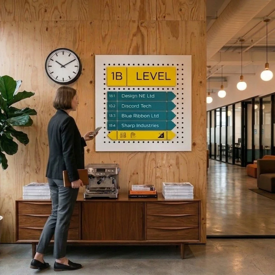 It's here. 🌿

ROAM &mdash; the wayfinding system we've been quietly building at Design East.

One base on the wall. Branded panels that swap in minutes. No tools, no damage, no contractor.

Built for buildings that change. Which is all of them.

roa