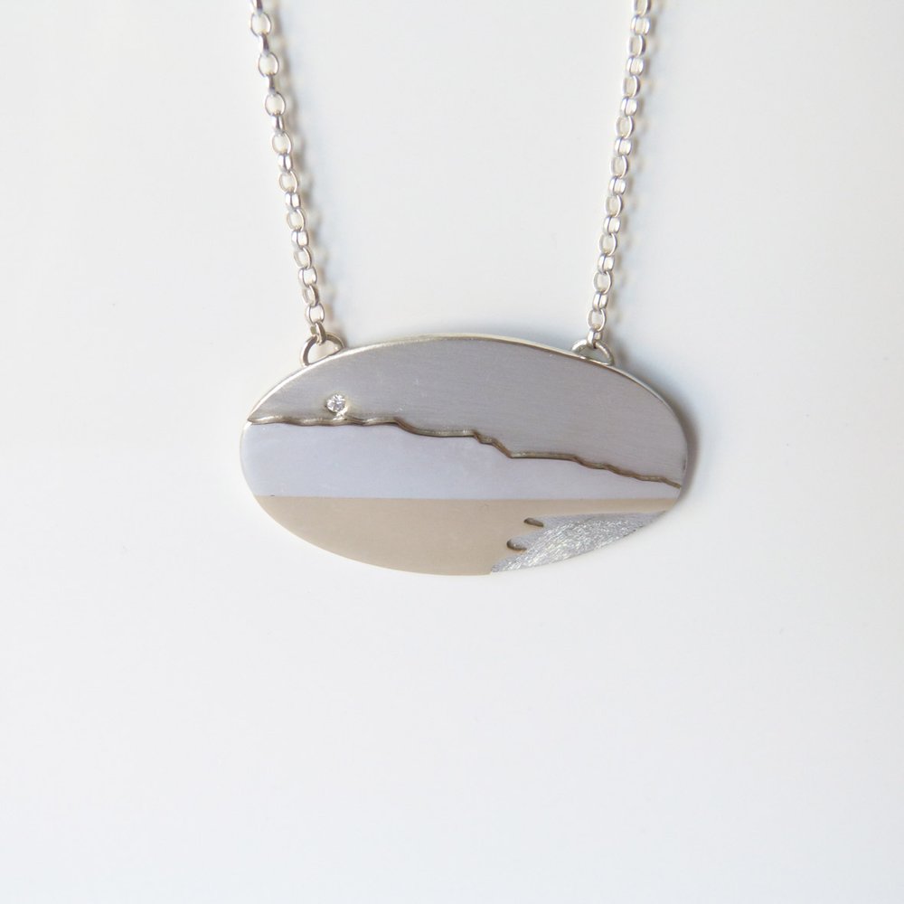 Sterling silver and 9ct yellow gold necklace