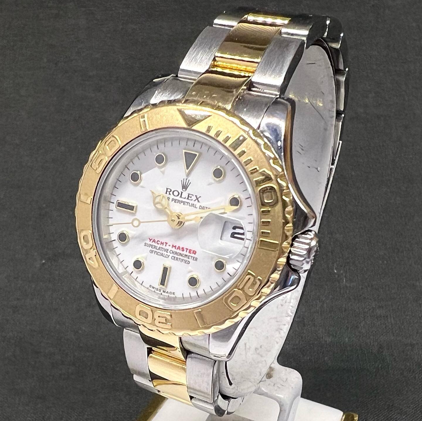 NEW ARRIVAL. Rolex Lady 29 mm Yachtmaster Two Tone. Ref 169623. Year 2001. Serviced. 6 month Warranty. Price 59000:- (5500&euro;)