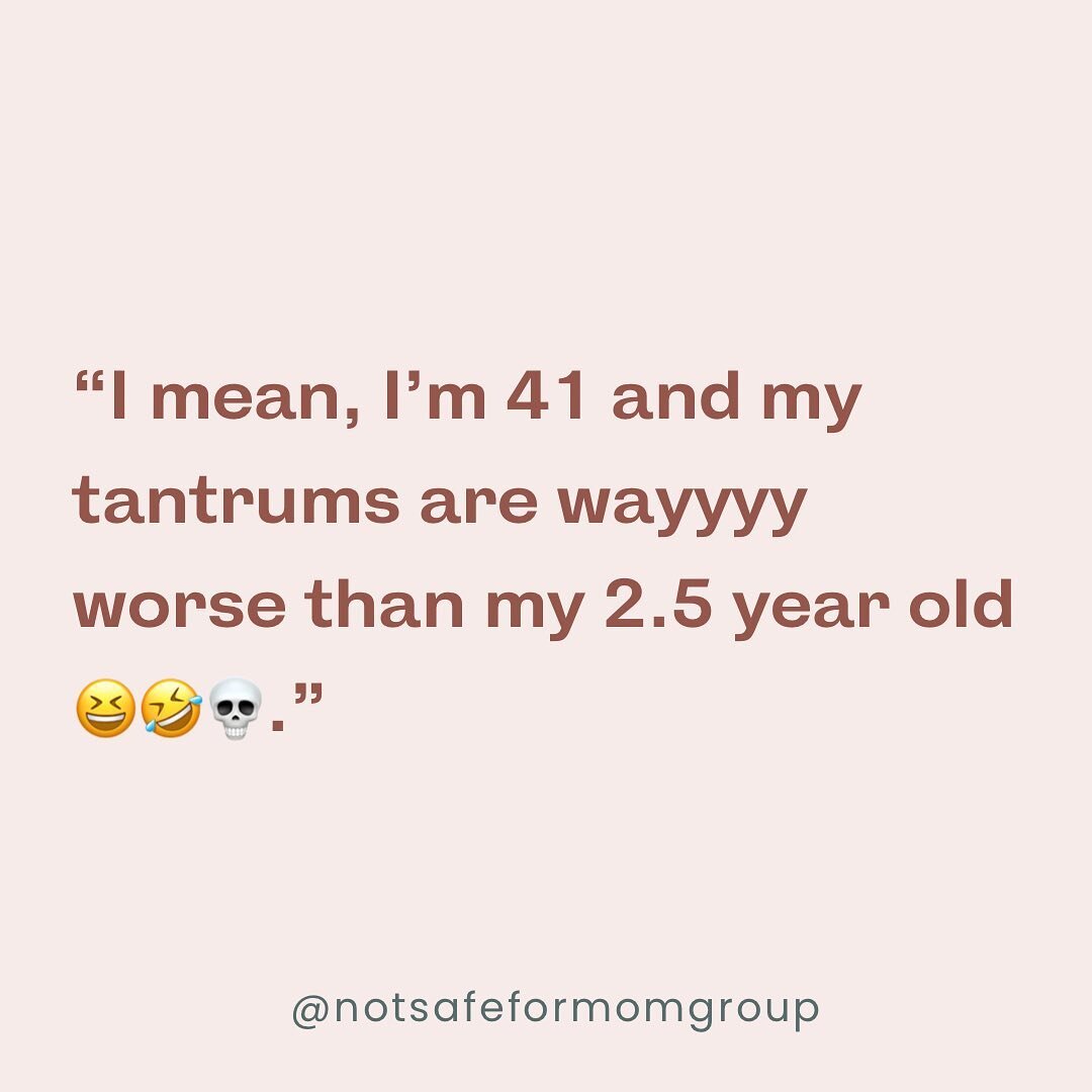 I&rsquo;ll see your toddler tantrum and raise you an elder millennial tantrum. 🙀

(Check out our convo on tantrums in toddlers and beyond, in highlights!)

#notsafeformomgroup #nsfmg #heymomgroup #tantrums #bigkidproblems #toddlers #momoftoddlers #e