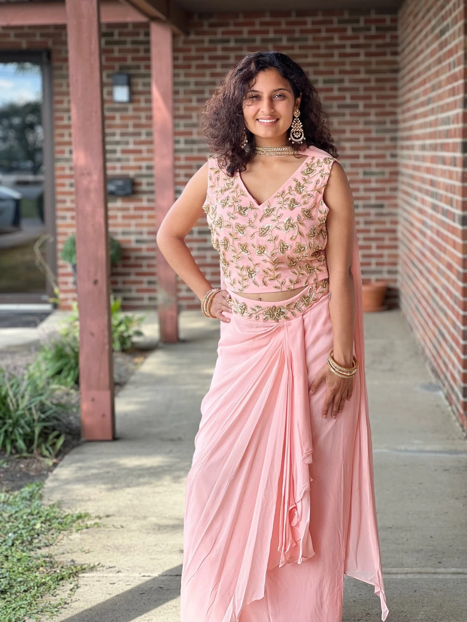 Arne Dhoti Cape Dress