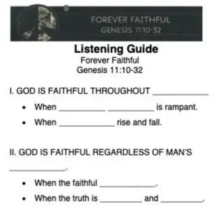 Forever Faithful - Sermon Outline & Listening Guide (Genesis 11:10-32)