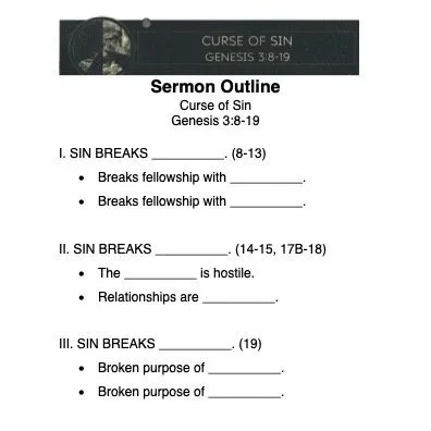 Curse of Sin - Sermon Outline & Listening Guide (Genesis 3:8-19)