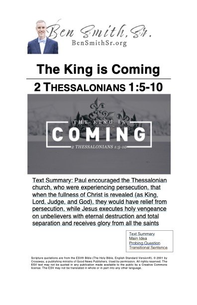 2 Thessalonians 1_5-10 The King is Coming Online Notes 1.jpg