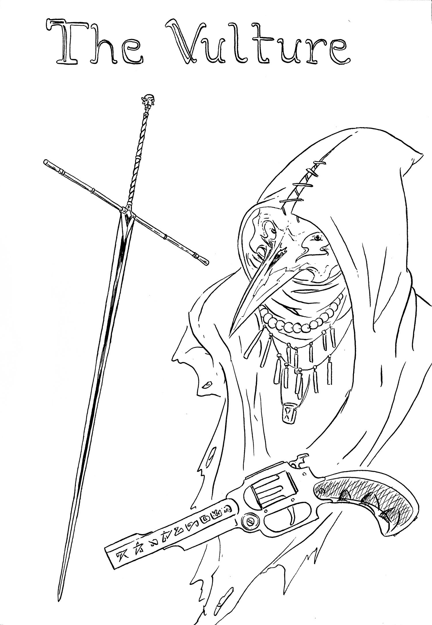 Character elements, A3, Indian ink, June 2021