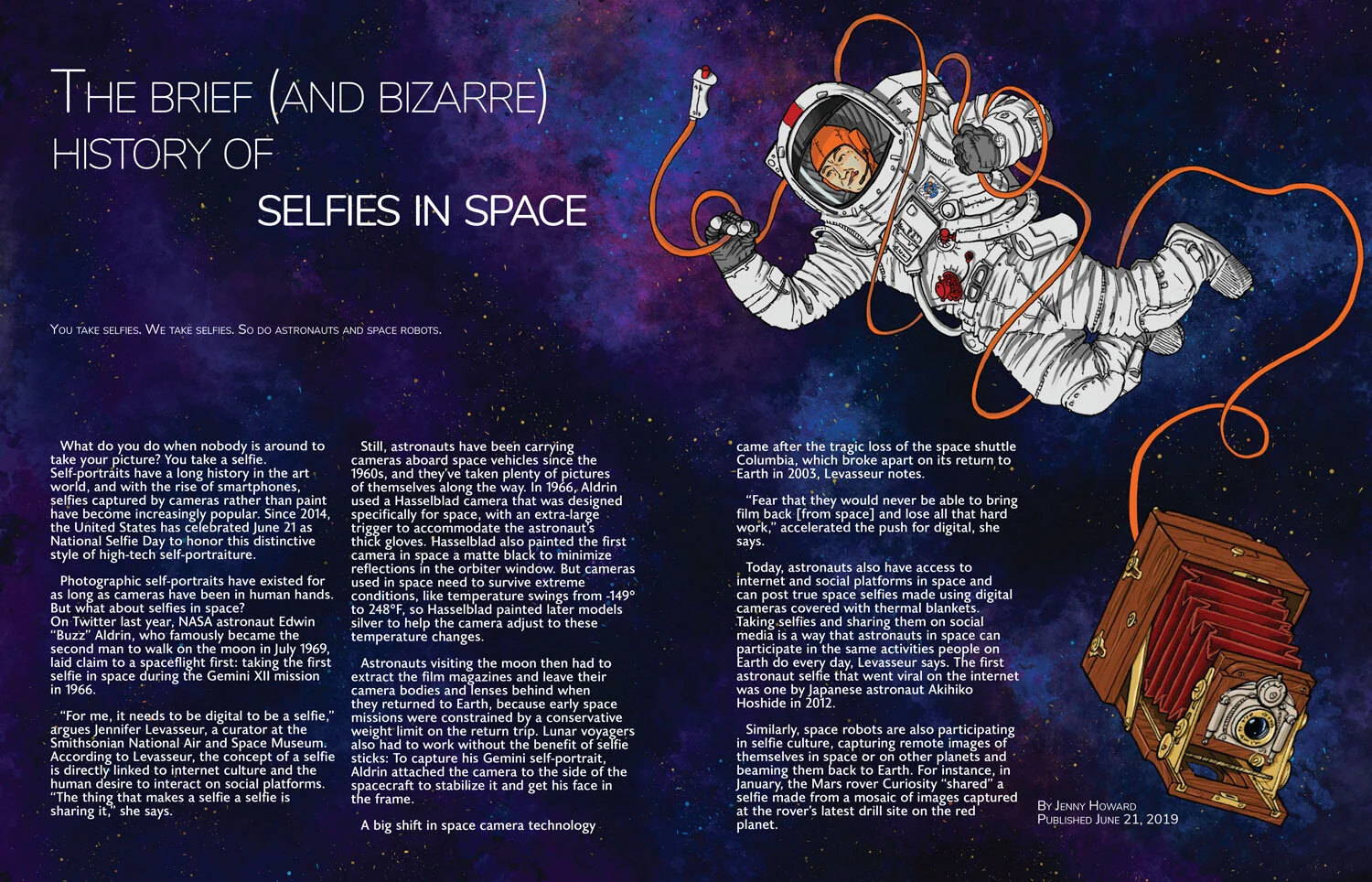 Editorial piece, old National Geographic issue, university project.