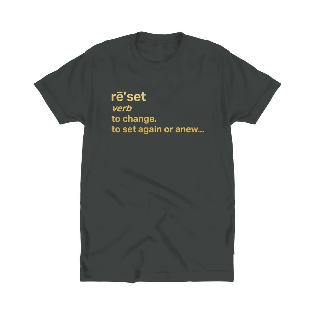 RESET WOMEN'S SHORT SLEEVE CHARCOAL TEE