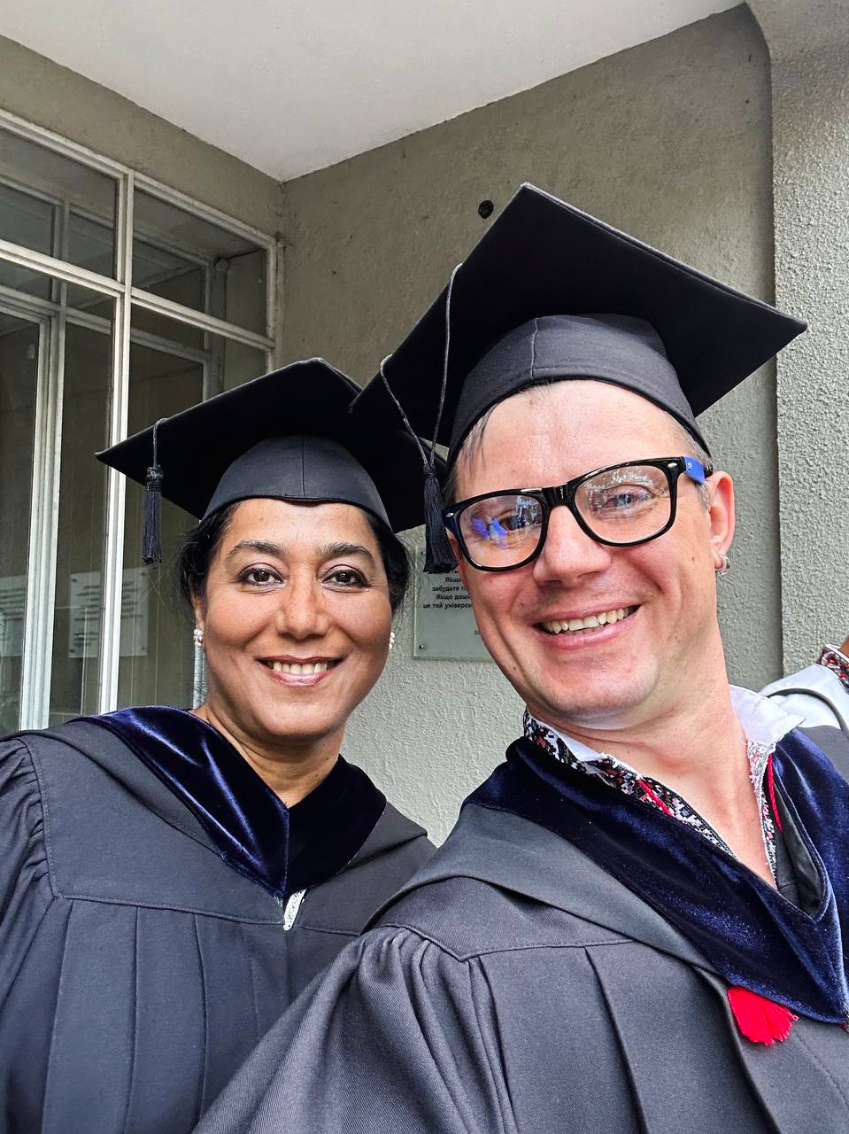 Maksym Yakovlyev, Head of the International Relations Department, and Mridula Ghosh, KMA Faculty member, Doctor of Philosophy