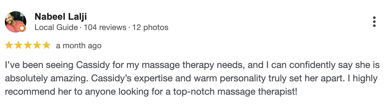 Oak Integrative - RMT Ad Landing Page - Google Review - Nabeel (Cassidy RMT).png