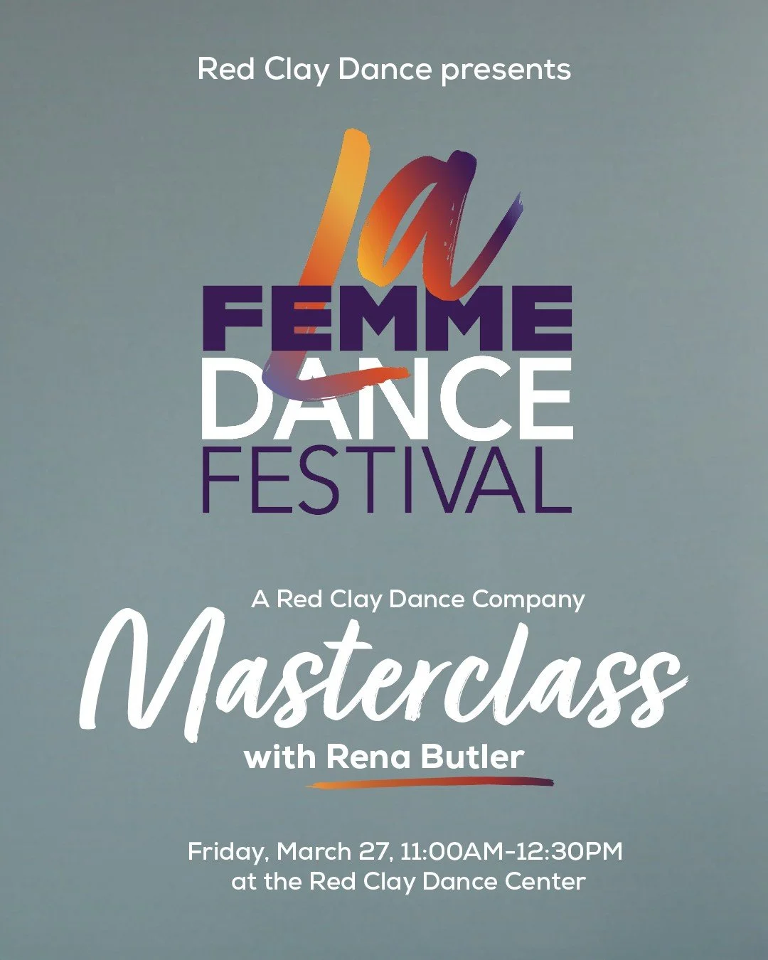 We are thrilled to invite you to join internationally acclaimed choreographer @renabutler for a high-energy, movement-driven masterclass designed for professional and pre-professional dancers!

📅 Friday, March 27 at 11AM
📍 @redclaydancecenter

Rena