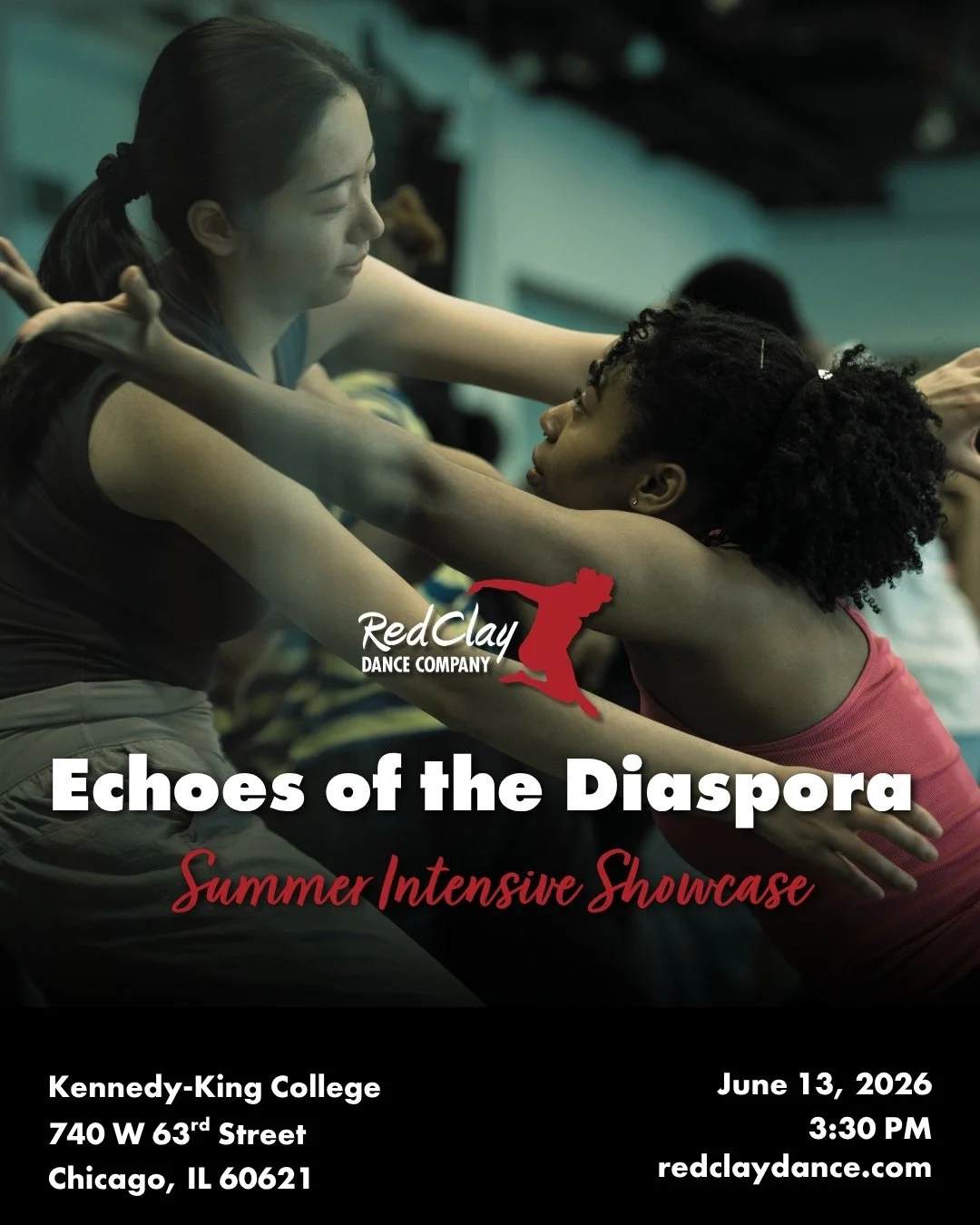 This week, we welcome artists from across the country to Chicago's South Side for Red Clay Dance Company's 2026 Summer Intensive.

Over the next two weeks, dancers will engage in rigorous training, repertory, creative process, somatic practice, and a
