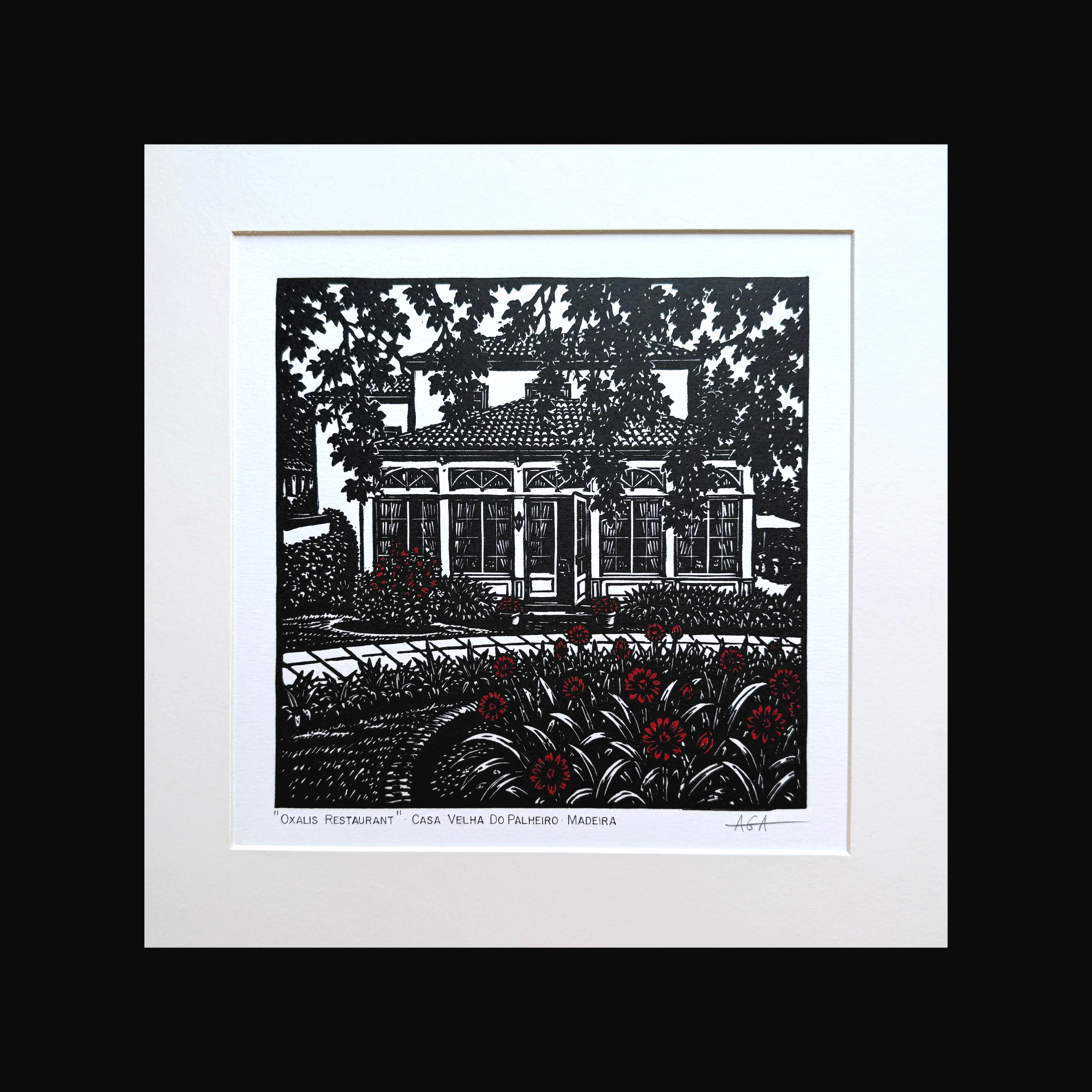 "OXALIS RESTAURANT", CASA VELHA DO PALHEIRO, MADEIRA, 30X30 CM (19,5X19,5), 100% COTTON, 250 gram