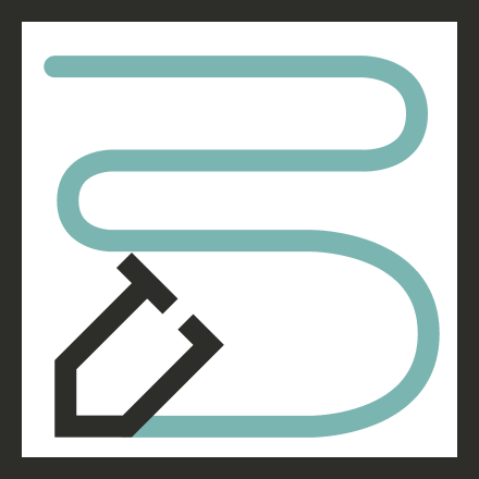 Geometric drawing of an outline square with sections divided by vertical, horizontal, and circle lines.