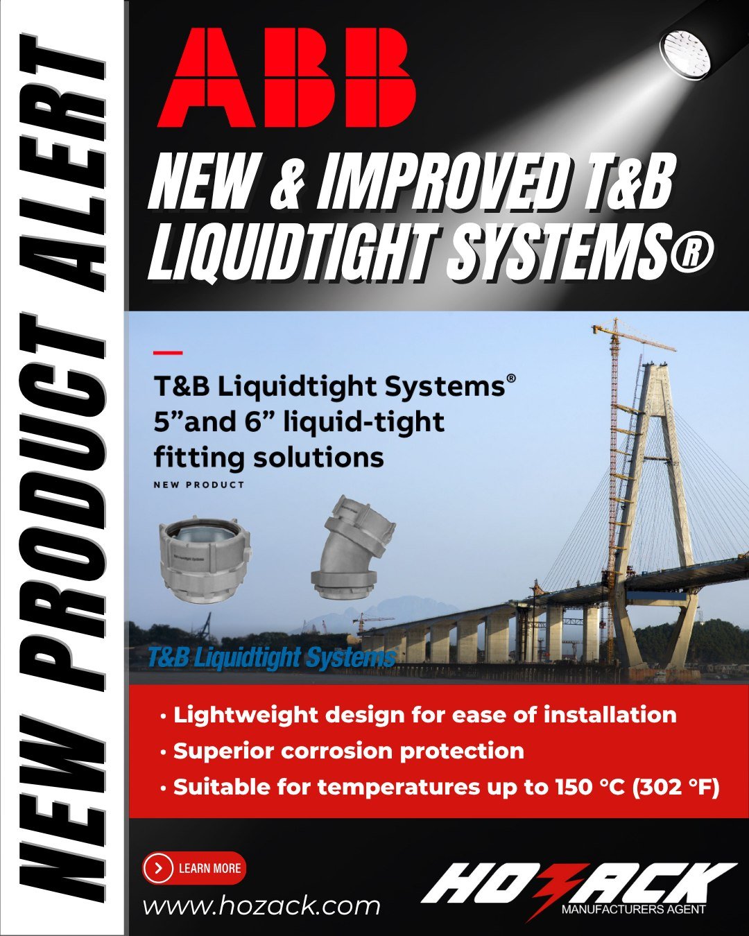 ⚡️ ABB New Product Alert! ⚡️
Introducing ABB’s new and improved T&B Liquidtight Systems® 5” and 6” fittings — built for performance in the toughest environments. Perfect for data centers, infrastructure, and transport