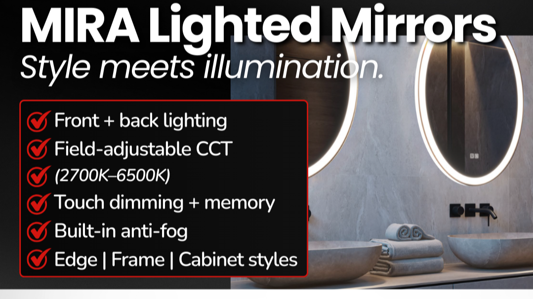 RAB Lighting: MIRA Lighted Mirror Collection