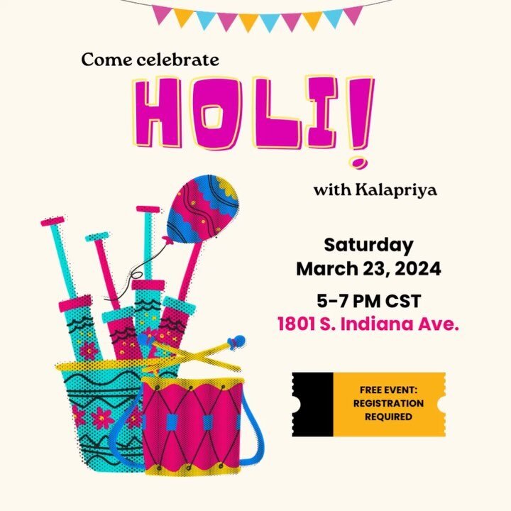 🚨MARK YOUR CALENDARS!🚨 

Holi Haiiiii! We invite you to celebrate the Indian festival of Love, Colors, and Spring with us at @chicago_womens_park on March 23 from 5-7 PM. All are welcome! 

Food vendor: @siriindianrestaurant 

Registration is FREE 
