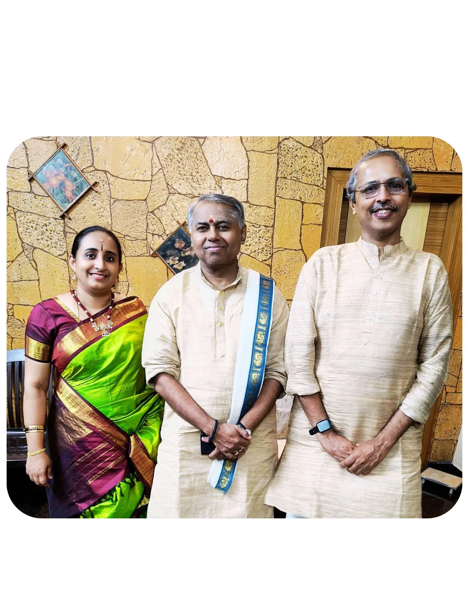 2 men and 1 women musicians standing