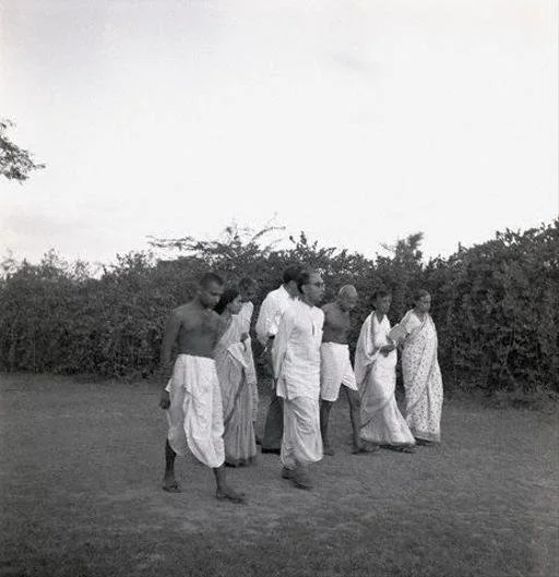 Mahatma Gandhi with a group of people (1930s-40s) -