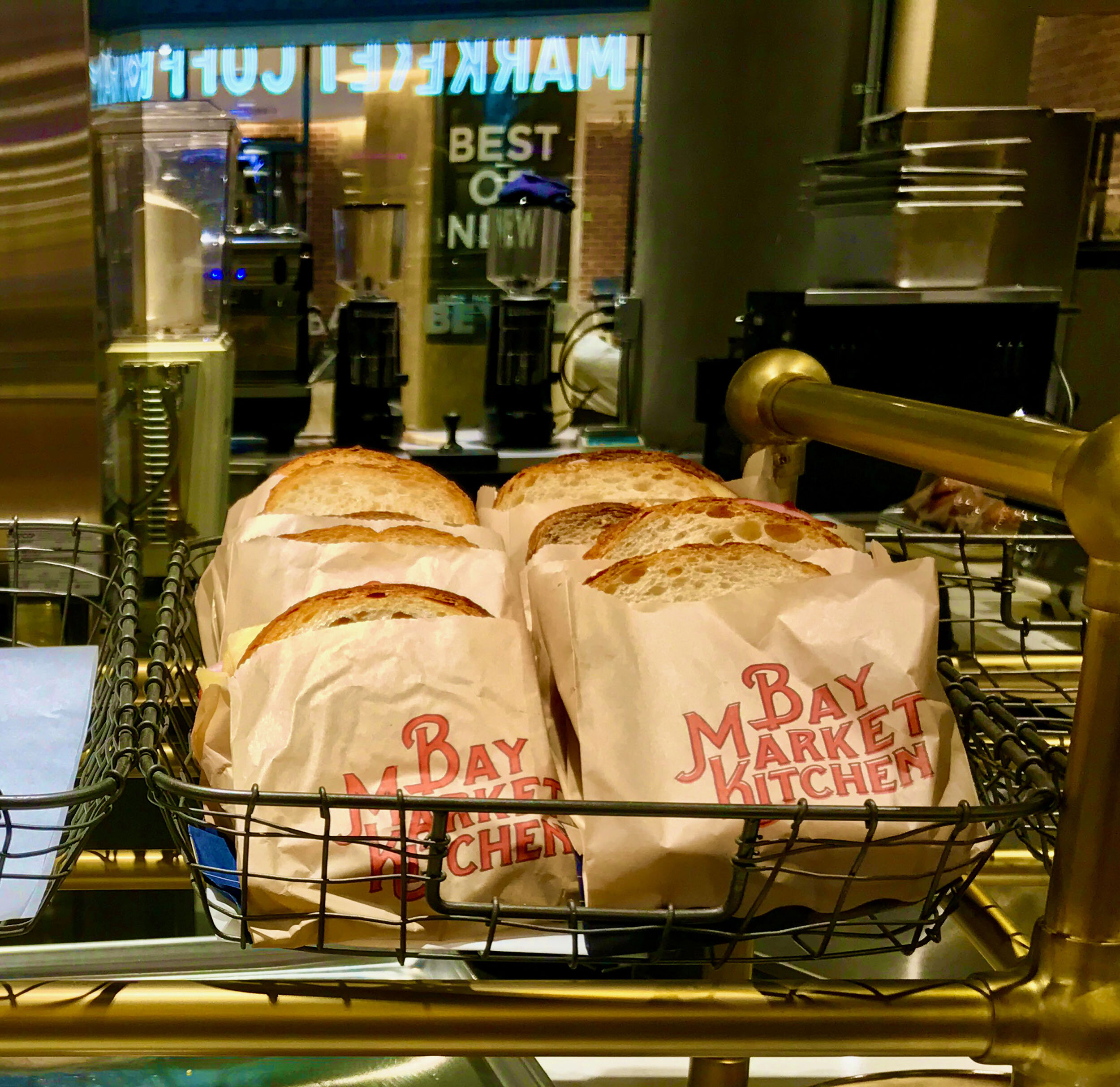 Breakfast sandwiches at the coffee bar