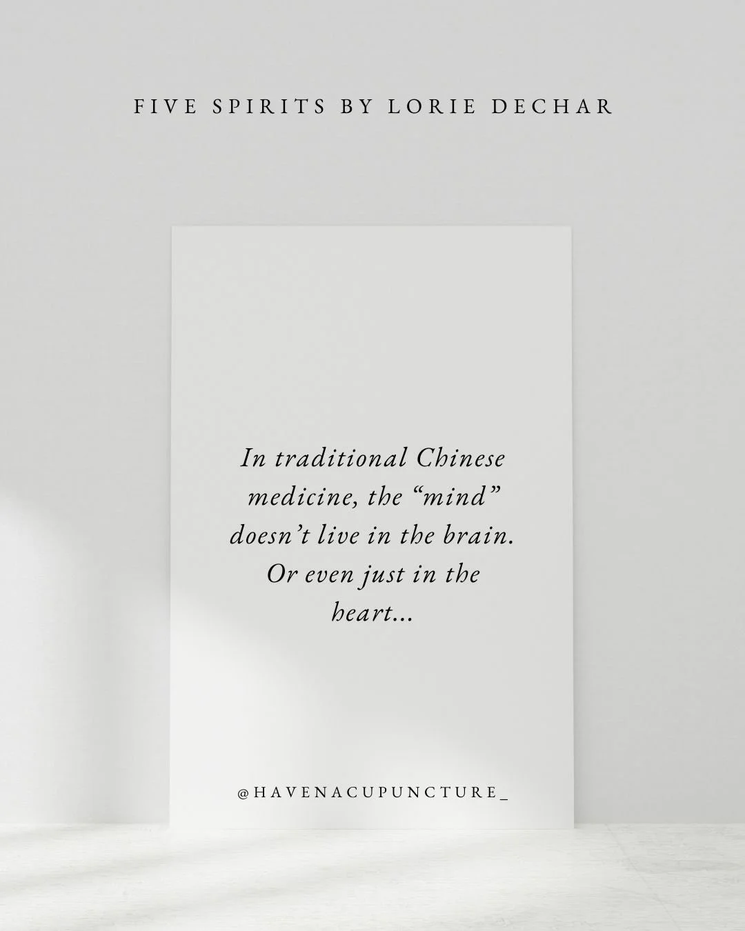 There is so much to dive into with this book. Let&rsquo;s start here - the idea that there is not one brain/mind or way of perceiving and experiencing reality - but many. The 5 spirit-minds (shen, hun, po, yi, and zhi) live throughout the body, not j