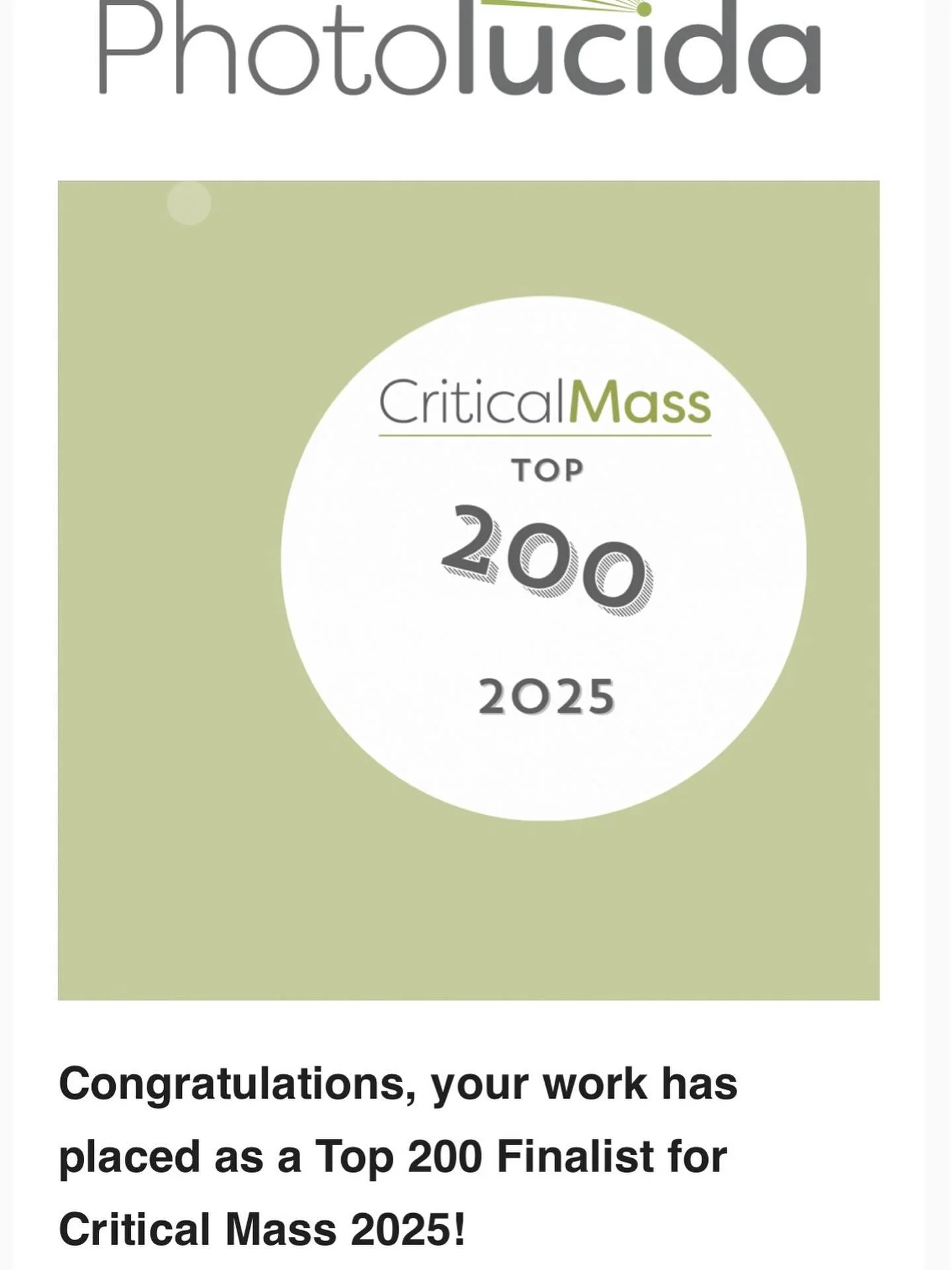 Hard to express my excitement&hellip;and mostly gratitude at having my &lsquo;Shvesters&rsquo; project chosen to be in the top 200 of this year&rsquo;s Photolucida Critical Mass.

This work has been especially near and dear to my heart as I use it as