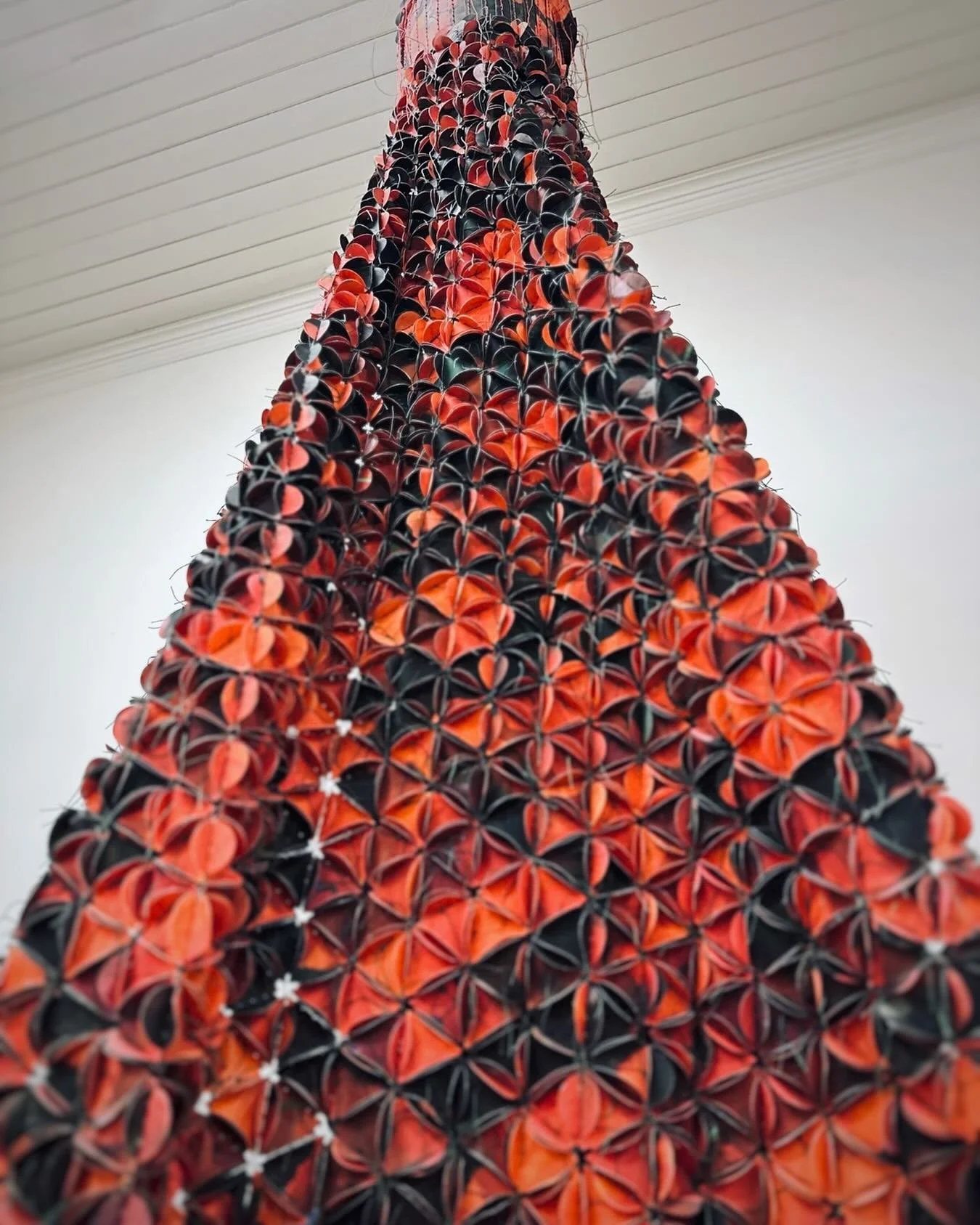 Delivered her to The Current for the upcoming members show. After being in my studio these past 8 months&hellip;she was in need of a little patching and mending. And as I sat on the floor sewing her bits and pieces&hellip;I looked up at just this.
At