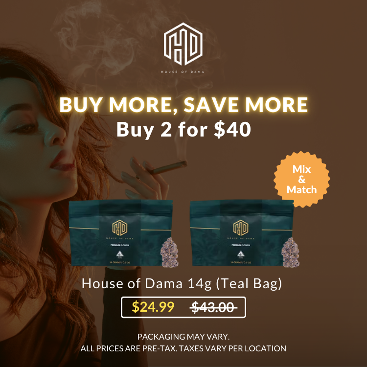 House of Dama Buy More Save More Buy 2 for $40 14g Premium Flower Mylar Bags,  $20 each