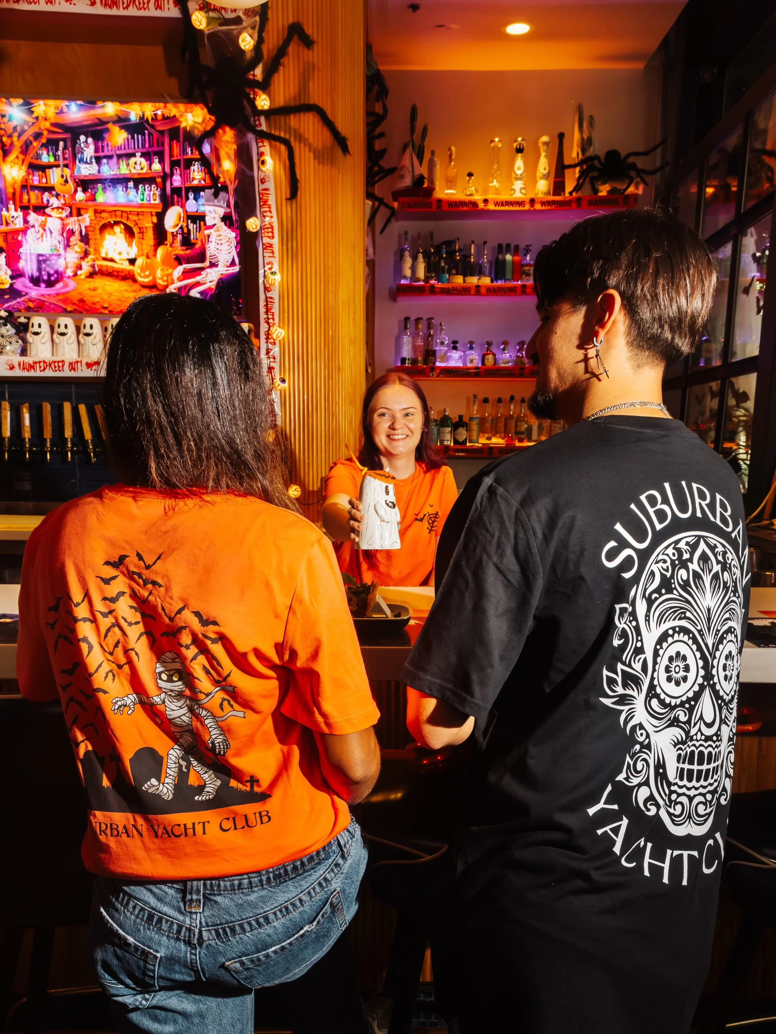 The crew is in good spirits. The spirits are in ghost mugs. Halloween at Suburban Yacht Club in Plano runs through Halloween weekend. Come find us, if you dare. 

📍Suburban Yacht Club - Plano, TX
