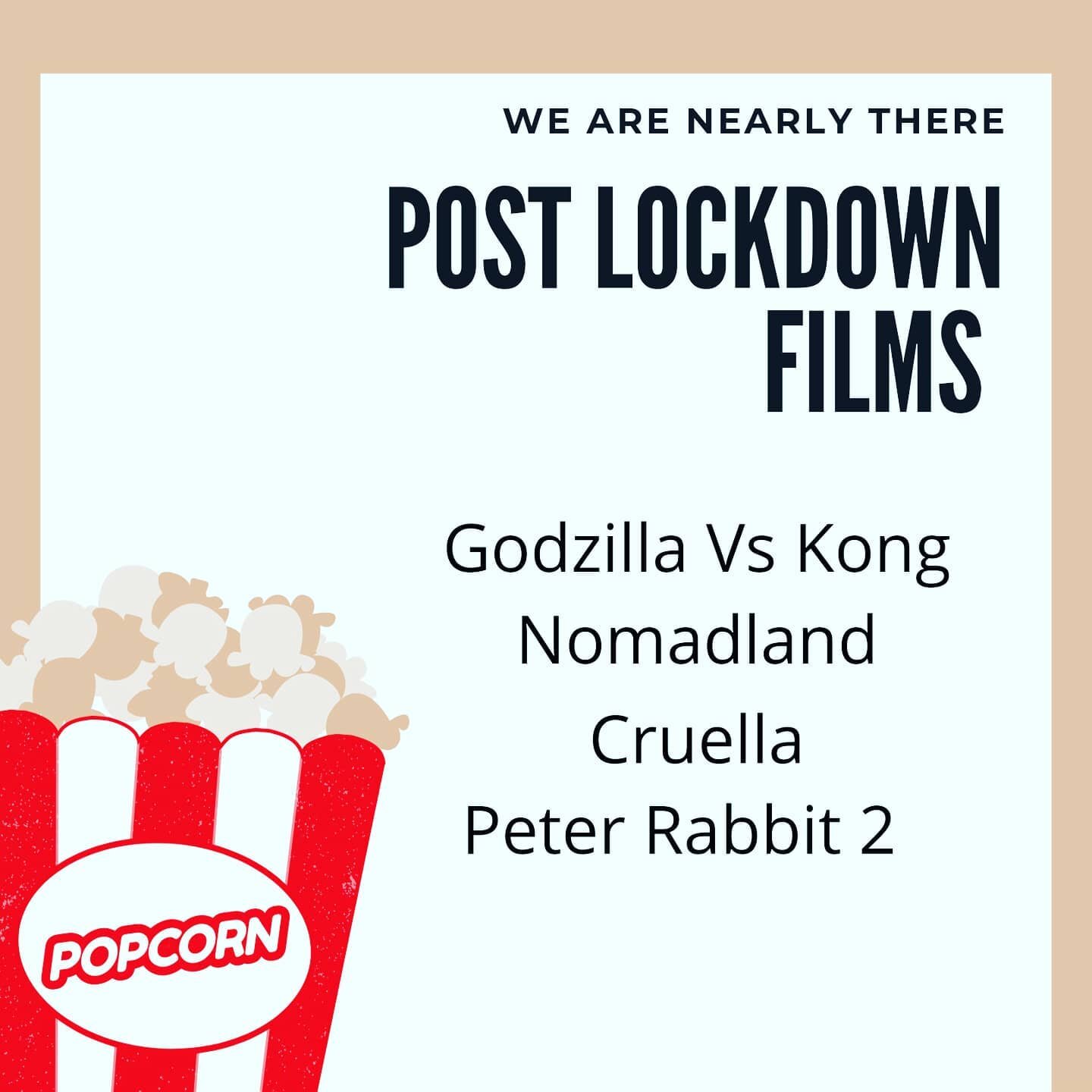 Nearly there guys!!! Check out some of the film's due out in May! And that's just for starters! #ukcinema #popcorn🍿 #lockdown #17thmay #filmnight
