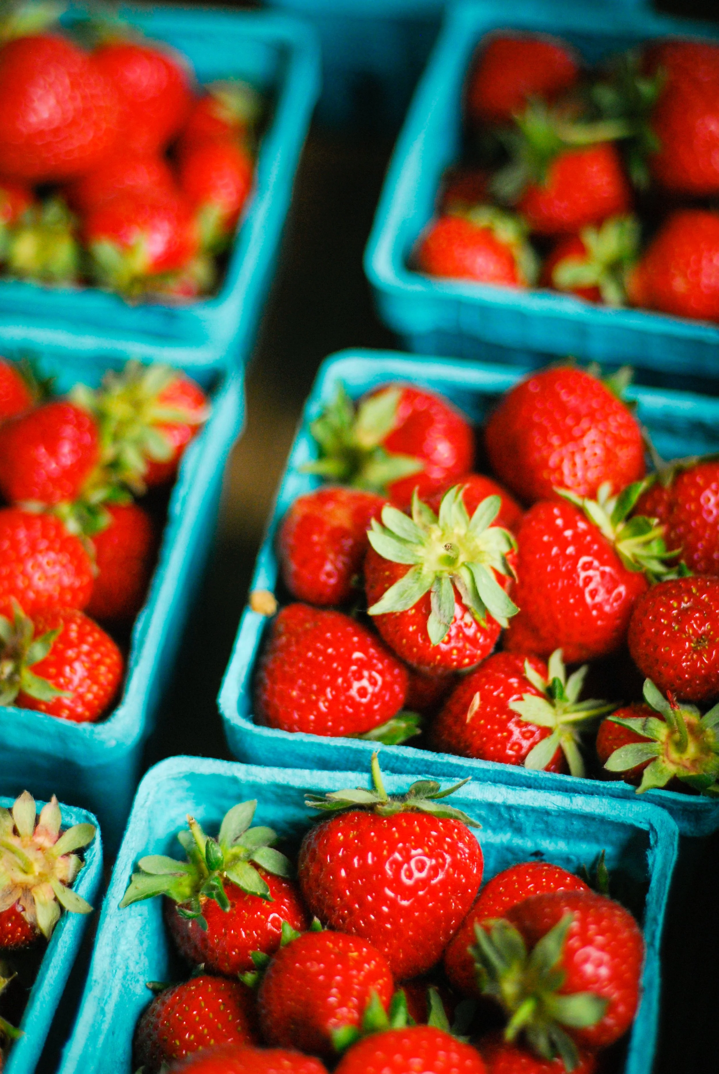 strawberries in pint containers