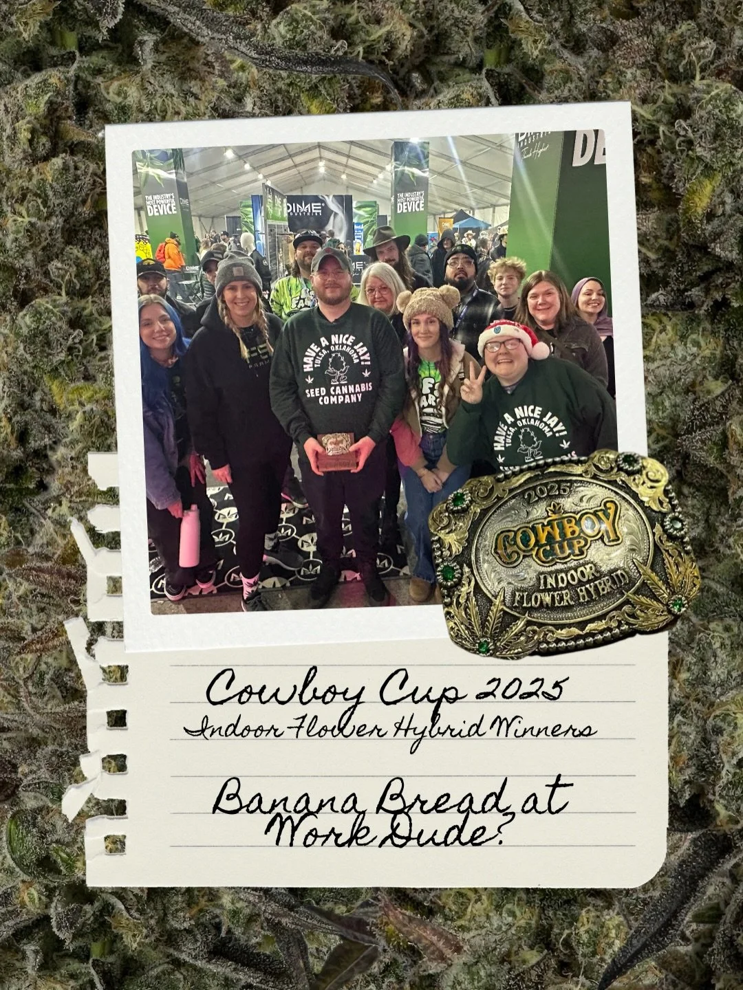 Brought home another @thecowboycup buckle this weekend!

Banana Bread at Work Dude? took 1st in Indoor Hybrid Flower. 

HELL YEAH! 🍌🍞