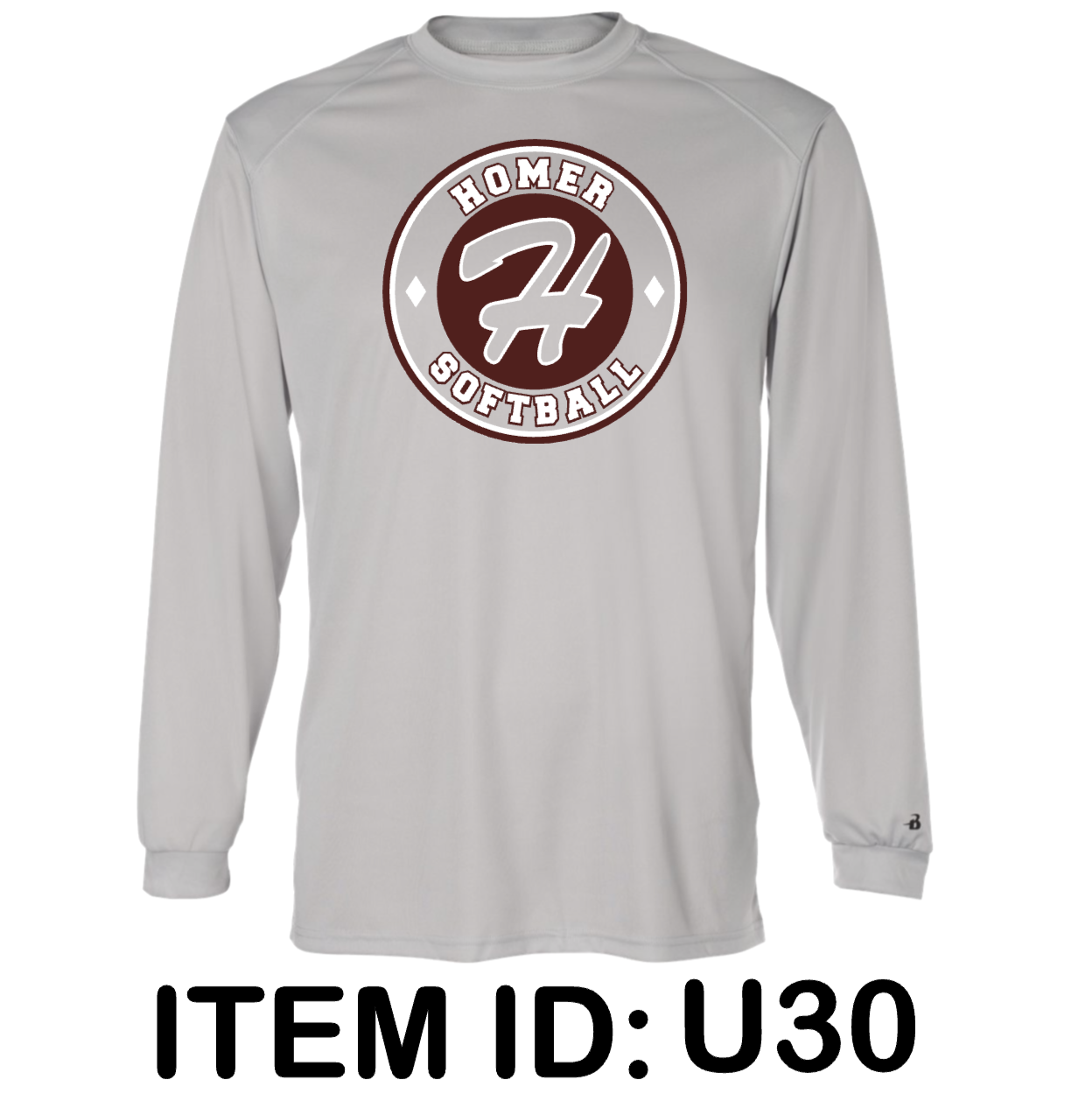 $32 Badger - Unisex B-Core Long Sleeve T-Shirt - 4104 Color Shown: Silver 
  Spec Sheet  📏