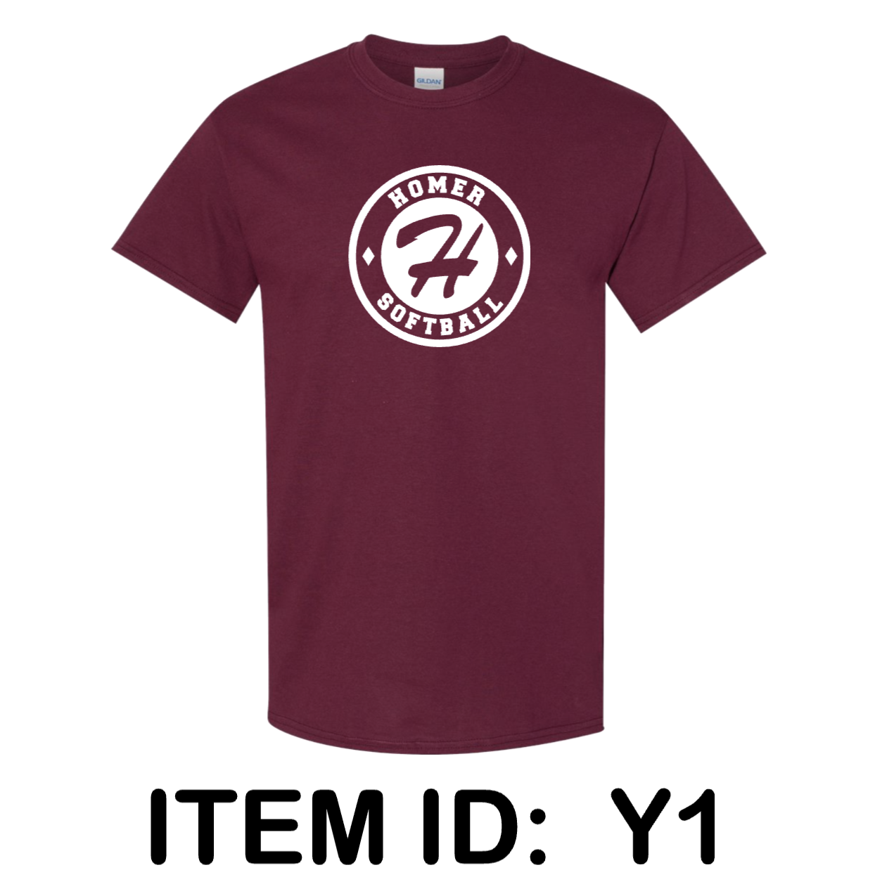 $17 Gildan - Youth Heavy Cotton™ T-Shirt - 5000B Color Shown:  Maroon 
  Spec Sheet  📏