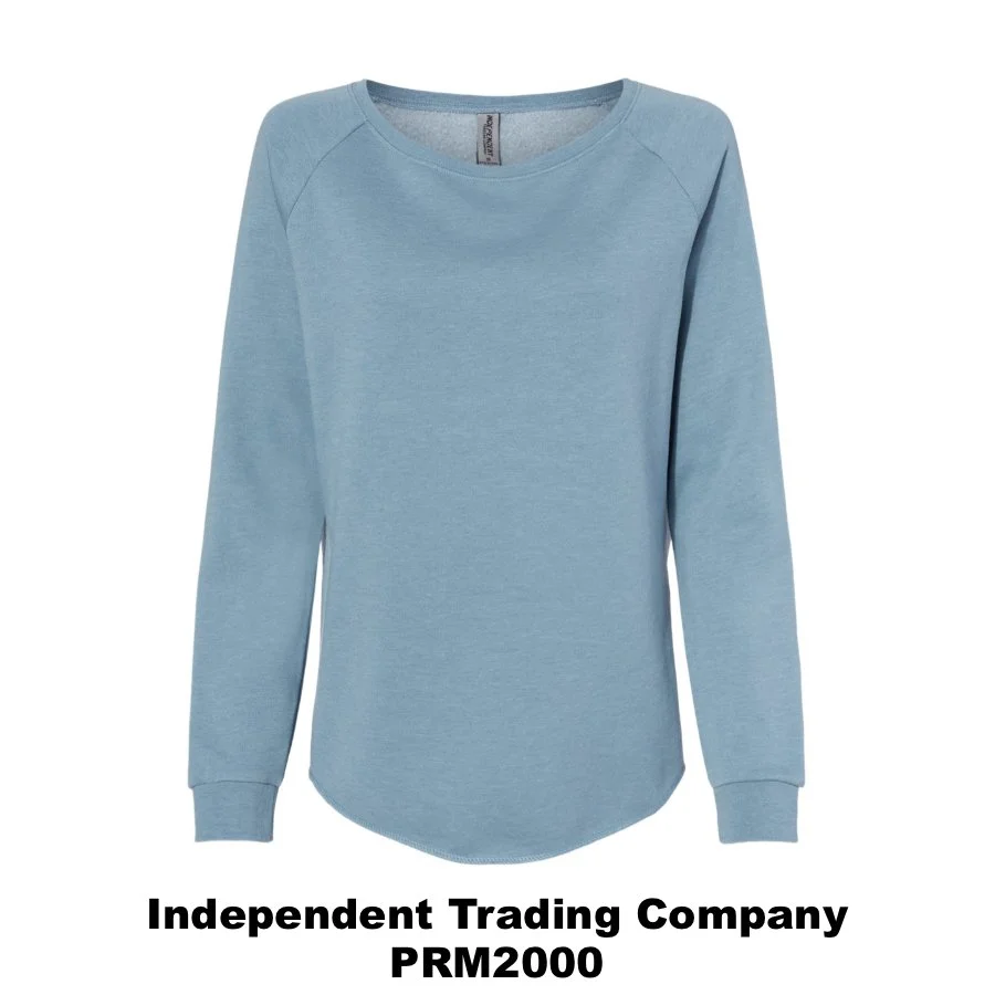 $42 Women's California Wave Wash Crewneck Sweatshirt🌟 Color Shown:  Misty Blue 
  Spec Sheet  📏