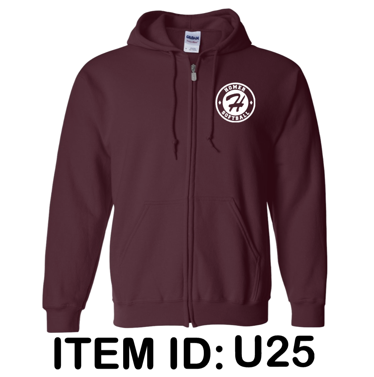 $42 Gildan Unisex Heavy Blend™ Full-Zip Hooded Sweatshirt - 18600 Color Shown: Maroon 
  Spec Sheet  📏